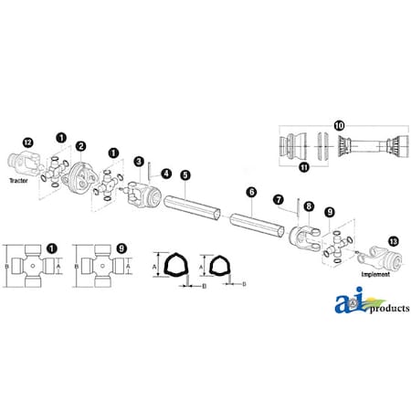 A & I Products Safety Shield, 650 CV Series, 38 5/32" Tube Length, 48" Compressed Length 44" x9" x9" A-BP5F06121R1656